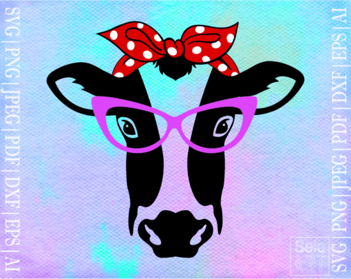 Free cow glasses SVG
