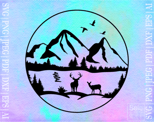 FREE deer duck lake SVG