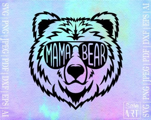 Free Mama Bear with Sunglasses SVG