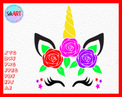 FREE unicorn flowers2 SVG