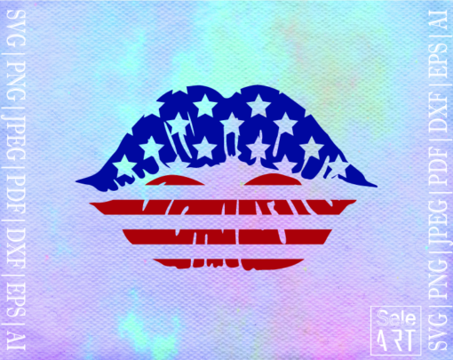 FREE 4th of July Lips SVG - Free Svg with SeleART
