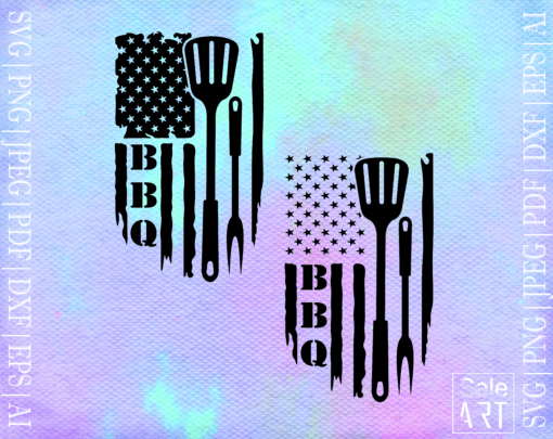 Barbecue USA Flag, Barbecue svg, American Chef svg, BBQ Clipart svg, Spatula svg, Grill svg, BBQ Grill svg, Barbecue Clipart svg