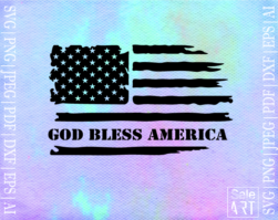 FREE God Bless America Flag SVG