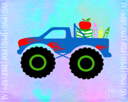 FREE Monster truck back to school SVG