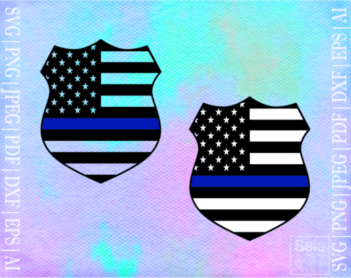 FREE Thin Blue Line Badge SVG