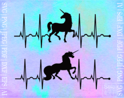 FREE Unicorn EKG SVG