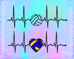 FREE Volleyball EKG SVG