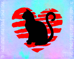 FREE love cat heart SVG