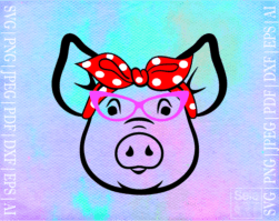 FREE pig sunglasses SVG