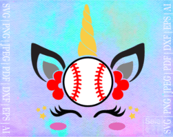 FREE unicorn baseball SVG