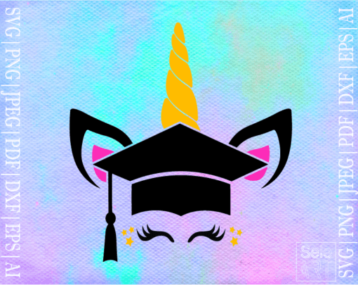 FREE unicorn graduate SVG