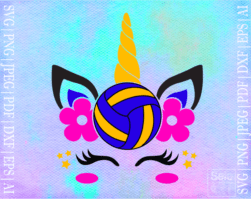 FREE unicorn volleyball SVG