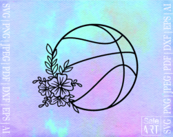 FREE Floral Basketball SVG