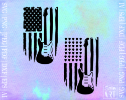 FREE American Flag Guitar SVG