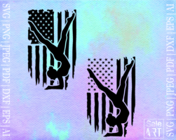 FREE American Flag Gymnastic SVG