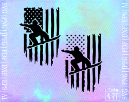 FREE Snowboarder Flag SVG