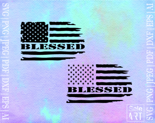 FREE US Blessed Flag SVG