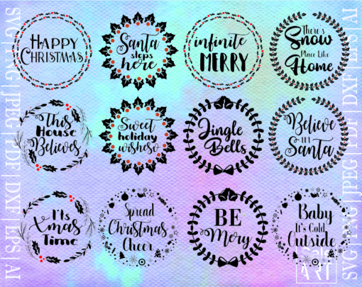 FREE Christmas wreaths SVG