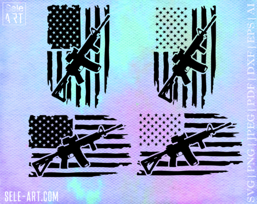 FREE Gun Flag SVG - Free Svg with SeleART