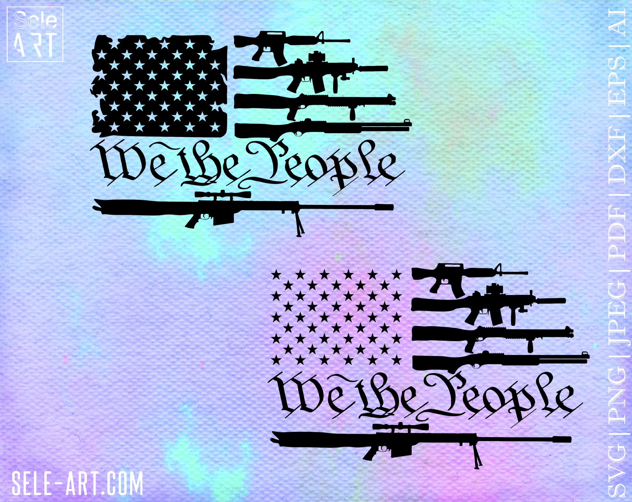 FREE We The People Gun Flag SVG - Free Svg with SeleART