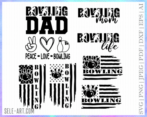 US Bowling Svg, Bowling Clipart, Bowling Team Svg, Bowling Shirt Svg, Bowling ball svg, Sports svg, Bowling pins svg, USA svg, US Flag svg