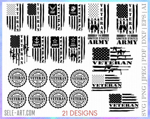 Veteran flag Svg, Distressed flag svg, USA flag clipart, American flag svg, Military USA flag, cricut dxf, png, pdf, svg
