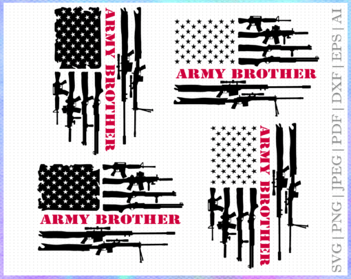 Army Brother Svg Png, army svg, military svg, proud army brother svg, veteran svg, soldier svg, us army svg - Printable, Cricut & Silhouette