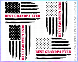 Best Grandpa Ever svg, Father's Day svg, USA Flag svg, Grunge svg, Distressed svg, dxf, png, Printable File, Cut File, Cricut, Silhouette