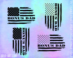 Bonus Dad American Flag Svg Png, 4th of july svg, Bonus Dad svg, Step dad svg, dad svg, fathers day svg - Printable, Cricut & Silhouette