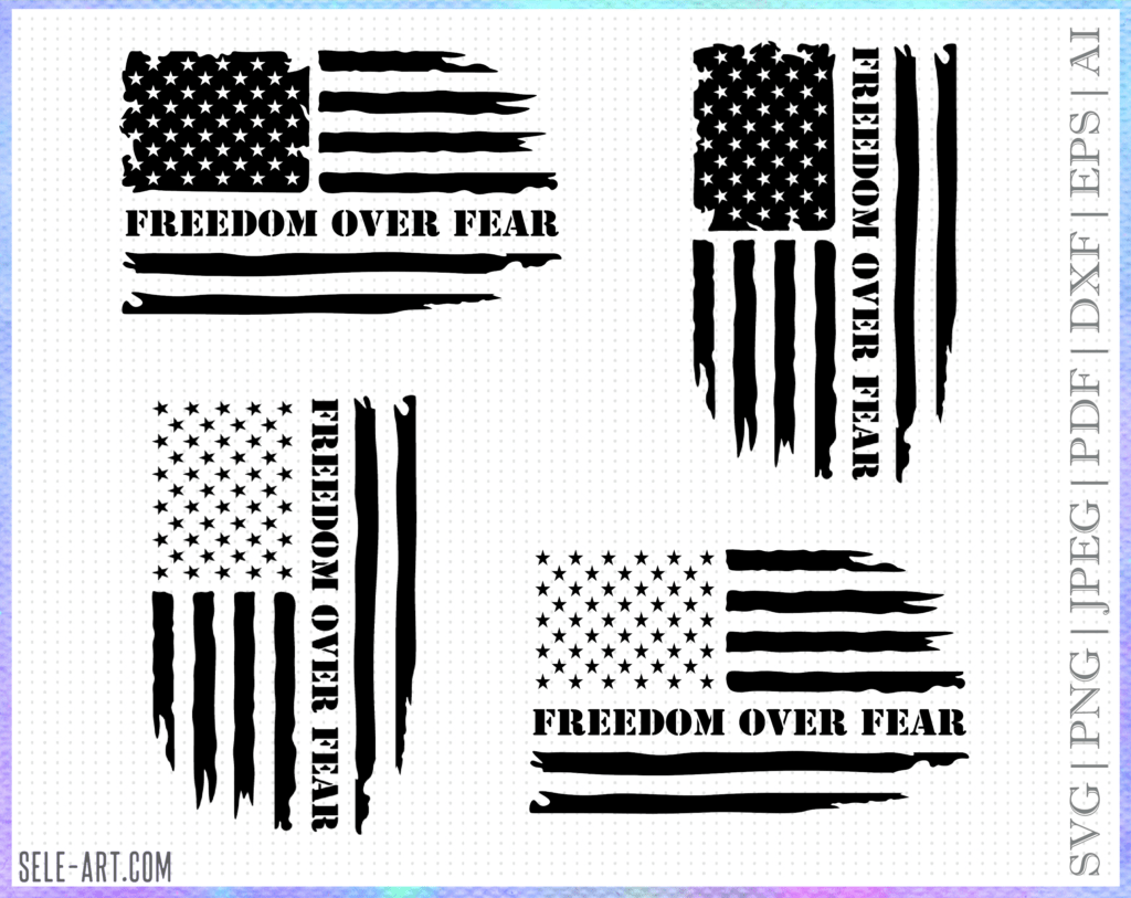 Freedom Over Fear Flag Svg, freedom svg, medical freedom svg, we the people svg, 2nd amendment svg - Printable, Cricut & Silhouette cut file