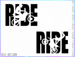 Ride SVG Motocross Dirt Bike Cut file for Cricut, Motorcycle Rider Silhouette, Checkered Flag, Racing, Moto Mom svg, dxf png eps